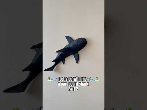 Cardboard shark🦈🌊🏝️ #diycraft #diy #diyideas #cardboard #shark #cardboardcraft #craftideas