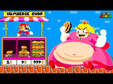 Mario Opens Hamburger Shop for Super FAT PEACH | Game Animation