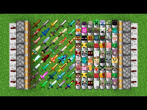 X300 sword + all mobs in bucket minecraft combined