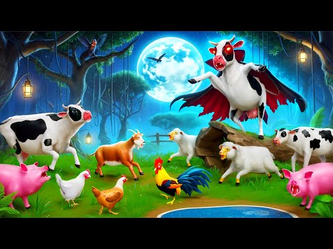 Vampire Cow's Rampage in the Jungle: Farm Animals Unite for an Epic Rescue Adventure