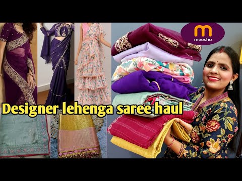 Meesho Fancy Saree Review 🤩|| Meesho Ready to wear Saree | Online Trending Sarees