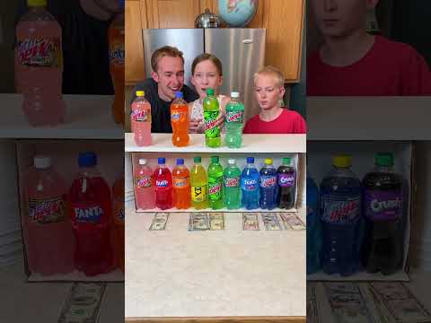 Every Single Color of Soda Challenge! #game #family #soda