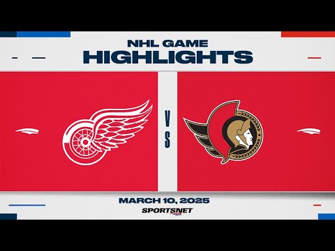 NHL Highlights | Red Wings vs. Senators - March 10, 2025