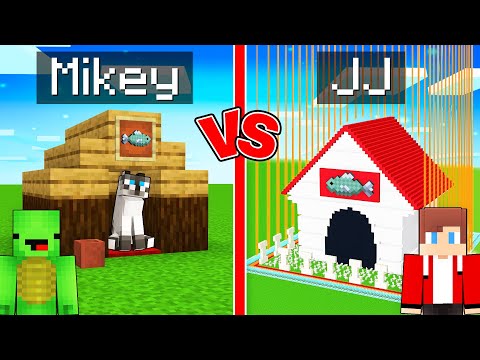 Mikey vs JJ SAFEST CAT HOUSE Build Challenge in Minecraft (Maizen)