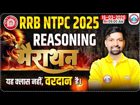 RRB NTPC Reasoning Marathon 2024 | Reasoning for RRB NTPC | RRB NTPC Reasoning By Sandeep Sir