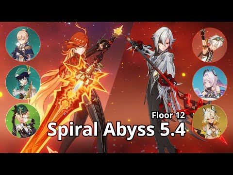 5.4 NEW ABYSS C2 Mavuika Burning Swirl & C0 Arlecchino - Floor 12 (9 Stars) | Genshin Impact