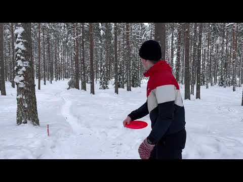 Kukonkoivu frisbeegolfradan talvileiskan esittely