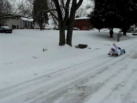 Danny, Lance and the kids sledding