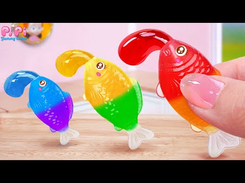 Jelly Fish Craze💖How To Make Frozen Miniature Rainbow Honey Jelly Fish Recipe🌈Pipi Yummy Cake