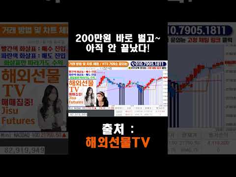 나스닥 선물 지수에서 200만원 바로 벌게 하는 차트