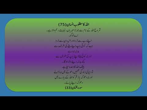 ALLAH KA MATLOOB INSAN 75/90 QURAN SURAH LUQMAN 33 ONLY URDU TRANSLATION FULL HD