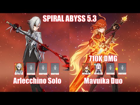 C0 Arlecchino Solo & C0 Mavuika Duo | Spiral Abyss 5.3 | Genshin Impact