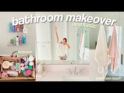 aesthetic bathroom transformation💌extreme organization & decorating + tour!