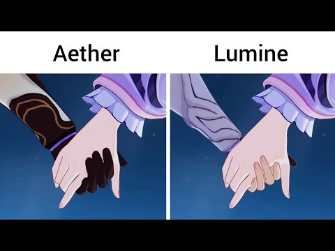 Aether vs Lumine Handholding Scene 😭