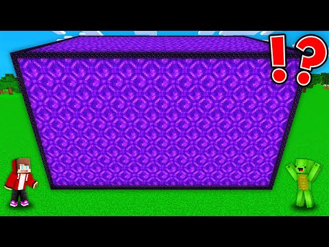 JJ and Mikey Found SOMETHING inside THE BIGGEST RARE PORTAL BLOCK in Minecraft Maizen!