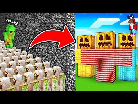 JJ Trolled Mikey in Super Golem Battle in Minecraft! (Maizen)