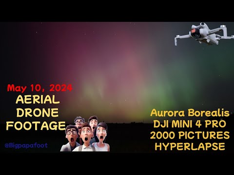 AURORA BOREALIS AERIAL DRONE 2000 PHOTO HYPERLAPSE DJI MINI 4 PRO AMAZING FOOTAGE *SHARE*