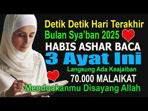 DETIK DETIK HARI TERAKHIR BULAN SYA’BAN, BACA AYAT INI, DIDOAKAN 70.000 MALAIKAT KHUSUS WAKTU ASHAR