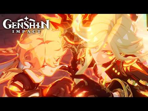 Pyro Traveller & Mavuika vs Gosoythoth - Genshin Impact 5.3 Cutscene