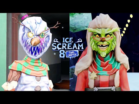 Rod Frost And Grinchy Nun In Ice Scream 8 Christmas Feeling