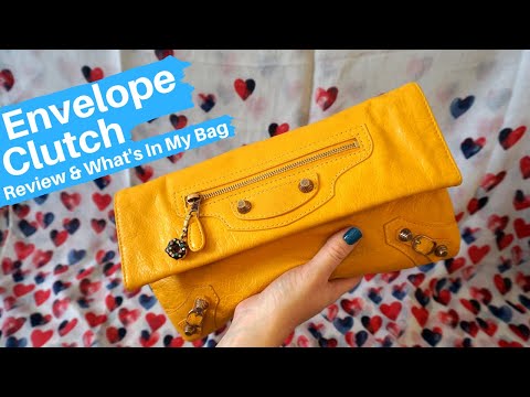 Balenciaga Envelope Clutch In Mango Yellow ~ Review & What Fits Inside