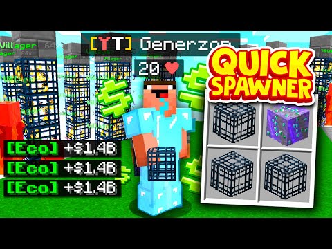 This *FIVE MINUTE* SPAWNER FARM makes you RICH in Minecraft SKYBLOCK | Minecraft SKYBLOCK SERVER #3