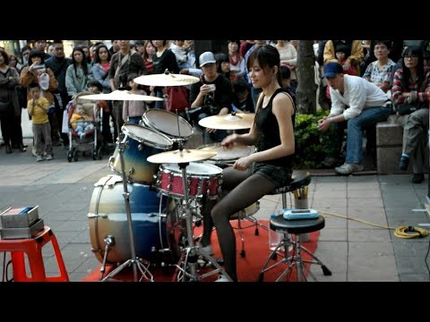 대만여행 드럼버스킹 구경  진만청 Velablue Drum   130217 ( Linkin Park / New Devide )