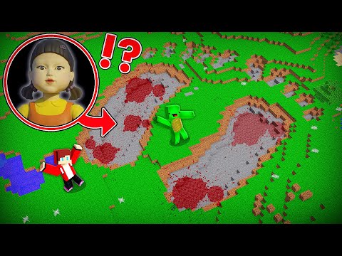 JJ And Mikey Found SQUID GAME DOLL FOOTPRINTS In Minecraft - Maizen