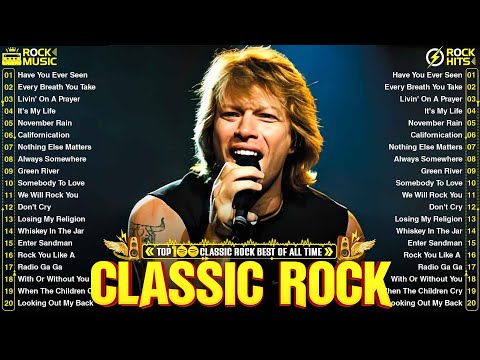 Guns N' Roses, Queen, Bon Jovi, Metallica, Aerosmith, ACDC - Classic Rock Playlist 70s And 80s