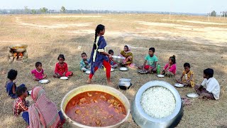 winter season family picnic||chicken curry and rice cooking&eating in picnic enjoy||rural village