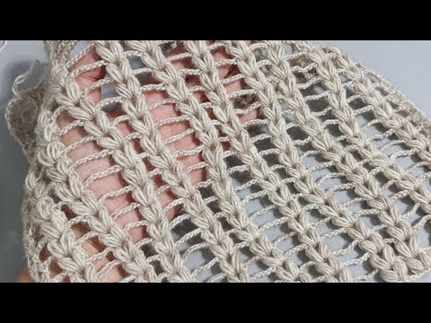 Böyle Fıstıklı Görülmedi Çok Şık Tığişi Modeli - Şal Atkı Bluz & Crochet