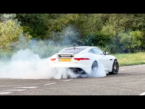 Jaguar F-Type V8 R FINISHING ITS TIRES! Donuts and Powerslides