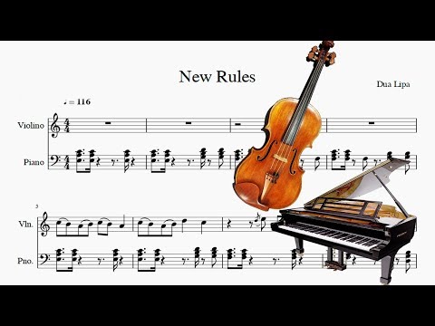 New Rules Score for Violin and Piano - Dua Lipa - Partitura