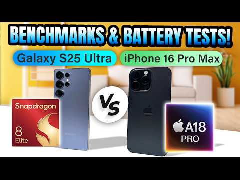 ULTIMATE Benchmarks & Battery REVIEW - iPhone 16 Pro Max Vs S25 Ultra!