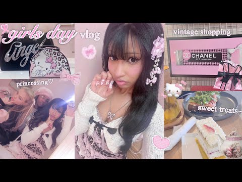 girls day mini vlog ♡ hanging with the dolls! vintage shopping, cafe, new thrifts