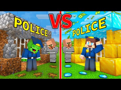 JJ's RICH Police Base vs Mikey's POOR Police Base Battle in Minecraft - Maizen