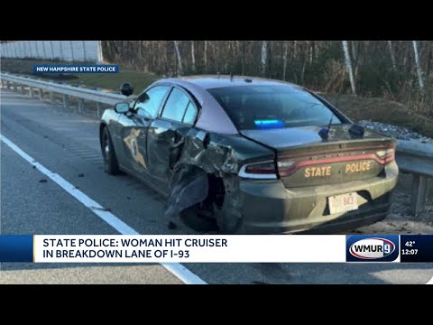 State police: Woman hit cruiser in breakdown lane of I-93