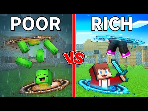 Mikey POOR vs JJ RICH Portal Gun Battle in Minecraft (Maizen)