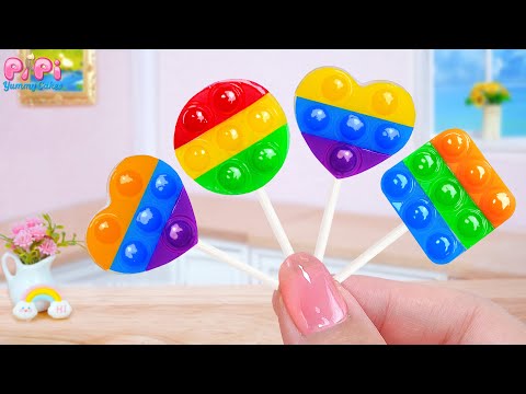 Tasty Jelly Dessert💘Miniature Rainbow POP IT Jelly Sticks Decorating Tips🌈Pipi Yummy Cake