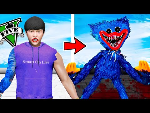 ကျွန်‌တော် အရုပ်သရဲ Huggy Wuggy ဖြစ်ခဲ့တယ် | I became Huggy Wuggy in GTA V | SMART On Live