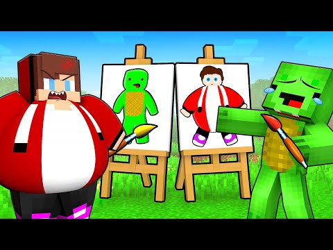 JJ vs Mikey SPEED DRAWING Battle in Minecraft - Maizen