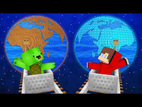 JJ's Family DIAMOND Planet vs Mikey's Family DIRT Planet Survive Battle in Minecraft - Maizen