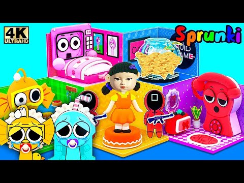 SPRUNKI Vs. SQUID GAMES 2! Build Incredibox Sprunki House has Lily, Bailey & Tele Room for Cardboard