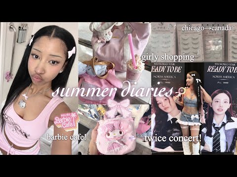 summer diaries ♡: twice concert, sanrio hunt, barbie cafe, exploring from chicago to canada