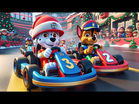 CHASE wins Christmas Eve race | Funny Story - Paw Patrol Ultimate Rescue | Rainbow 3