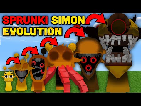 Minecraft But I Evolve SPRUNKI SIMON YELLOW PHASE 1-9