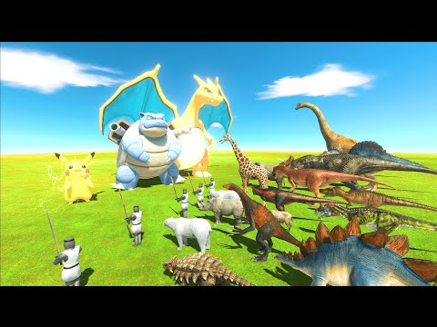 ポケモン軍団とvsすべての恐竜や生き物を戦わせてみた！ アニマルレボルトバトルシミュレーター