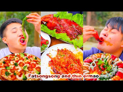 mukbang | Braised pork sausage | Chicken and goose | Big crab | Big lobster | songsong and ermao