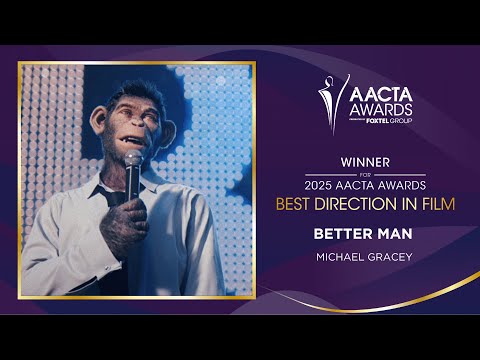 David Wenham & Asher Keddie present Michael Gracey (Better Man) the AACTA Award for Best Direction