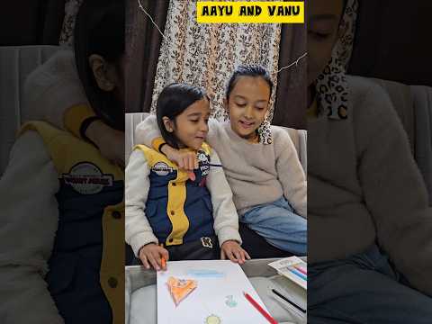 Mini Vlog 454 - Aayu Vanu Ki Drawing  🎨 🖼 🥰🤩 #aayuandvanu #shorts #youtubeshorts #minivlog #ytshorts